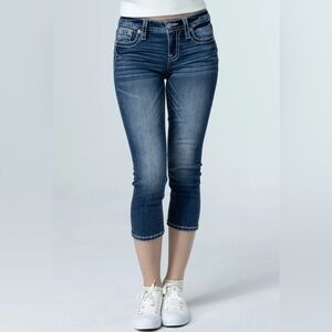 Miss Me Dark Blue Boyfriend Capri